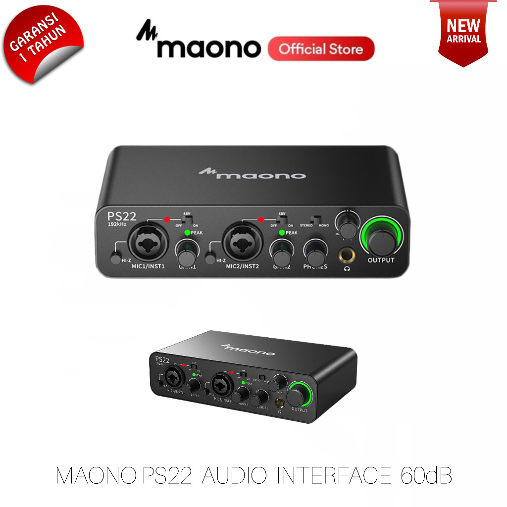 Maono PS22 Audio Interface USB 2×2