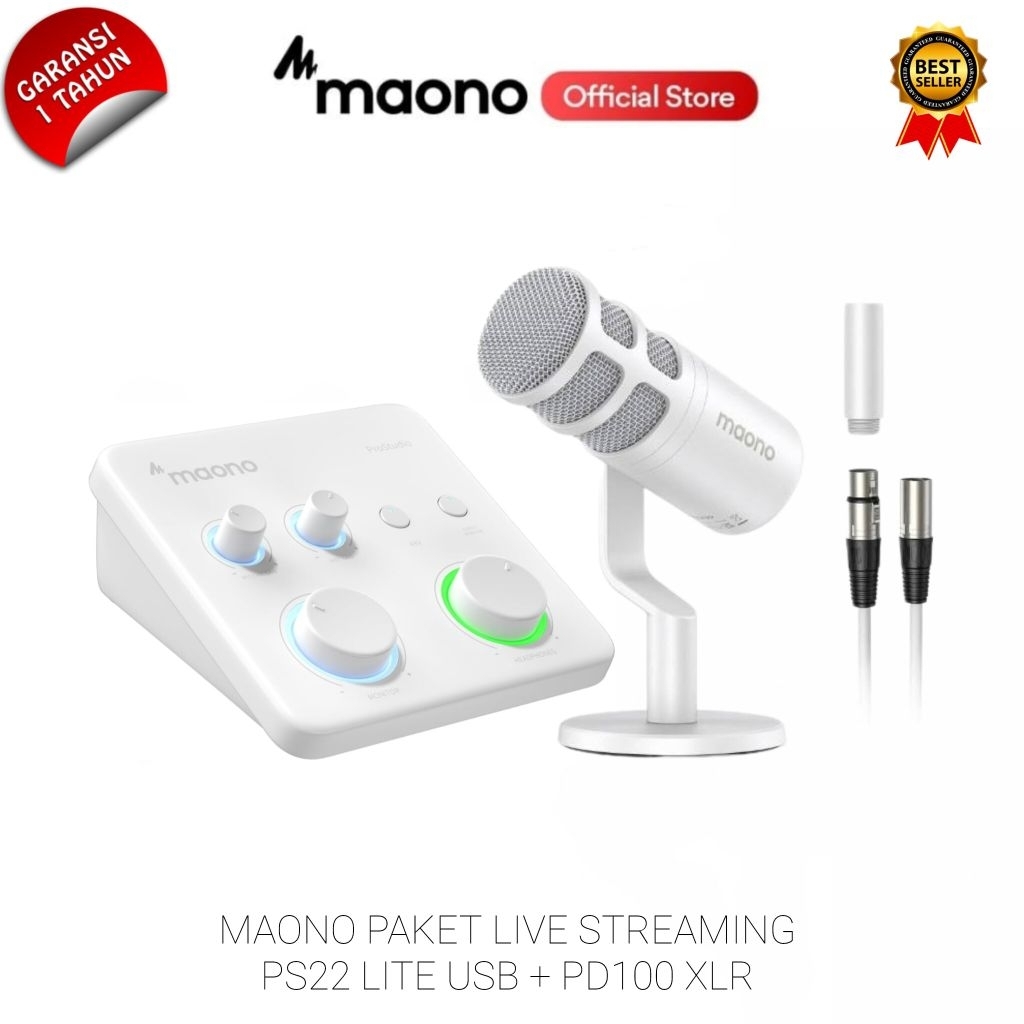 Maono PS22 Lite USB Audio Interface + PD100 XLR Microphone 1 Maono PS22 Lite USB Audio Interface + PD100 XLR Microphone