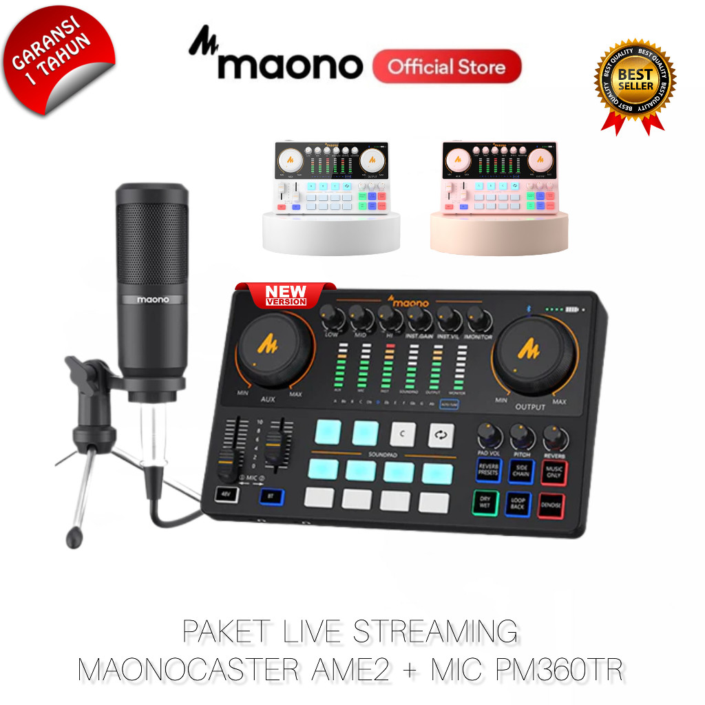 MaonoCaster AME2 + PM360TR Paket Audio Interface dan Mikrofon Condenser 1 MaonoCaster AME2 + PM360TR Paket Audio Interface dan Mikrofon Condenser