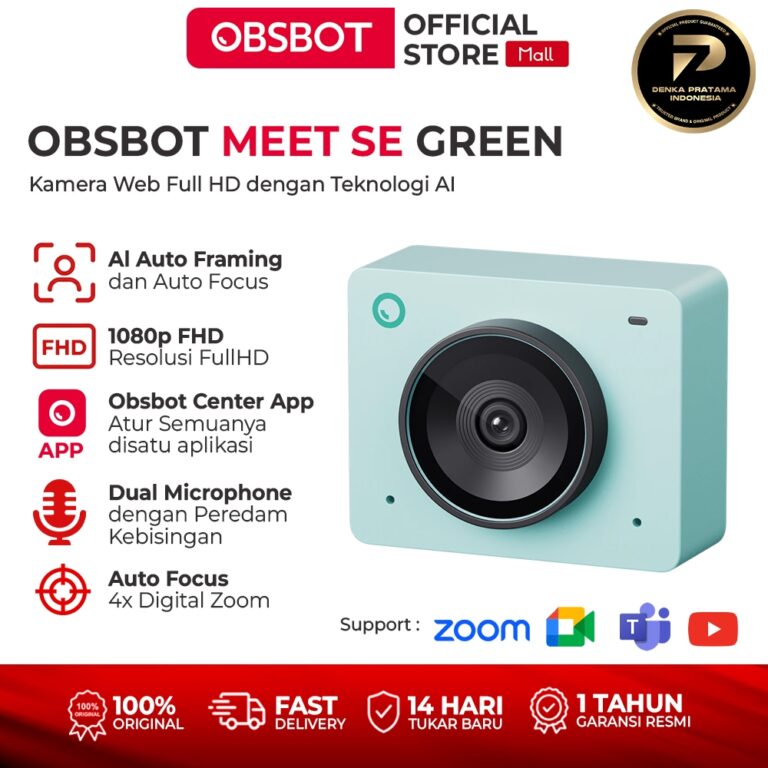 XKOMO Products 1 OBSBOT Meet SE Webcam Full HD 1080p 100fps Green