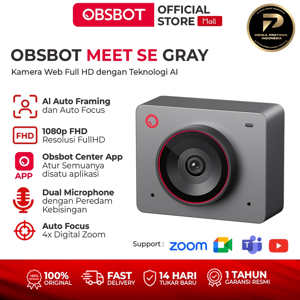 OBSBOT Meet SE Webcam Full HD 1080p 100fps Space Grey 1 OBSBOT Meet SE Webcam Full HD 1080p 100fps Space Grey