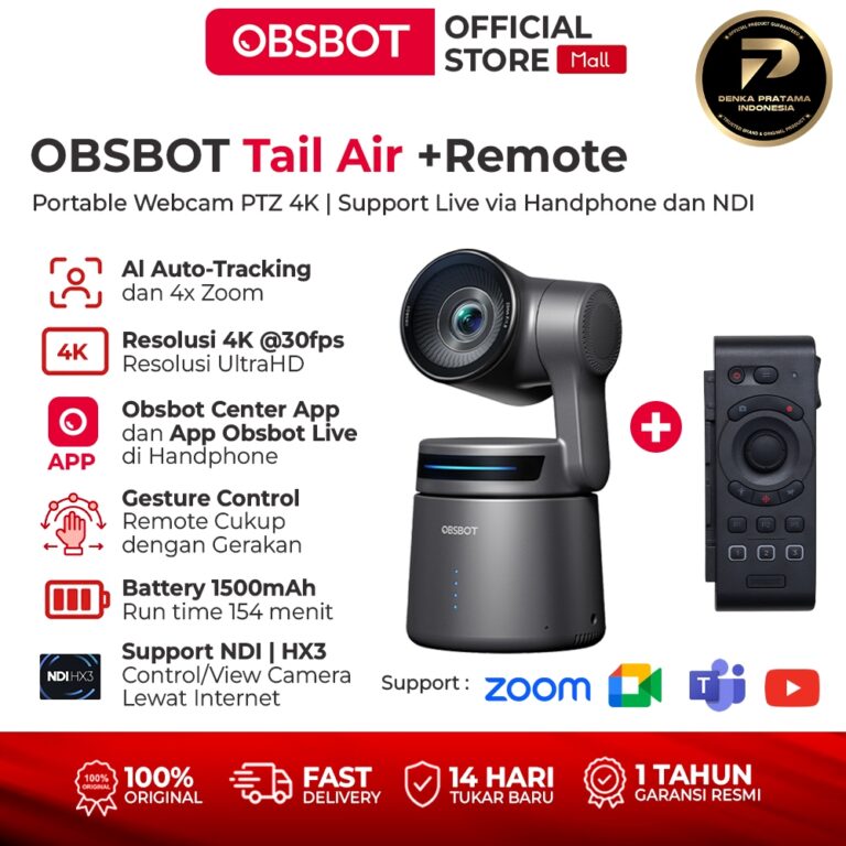 XKOMO Products 1 OBSBOT Tail Air + Remote PTZ 4K Streaming Camera